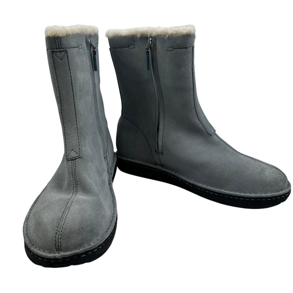 Polo Sport Light Blue Suede Sherpa Lined Rubber Sole Winter Boots Women's Size 8